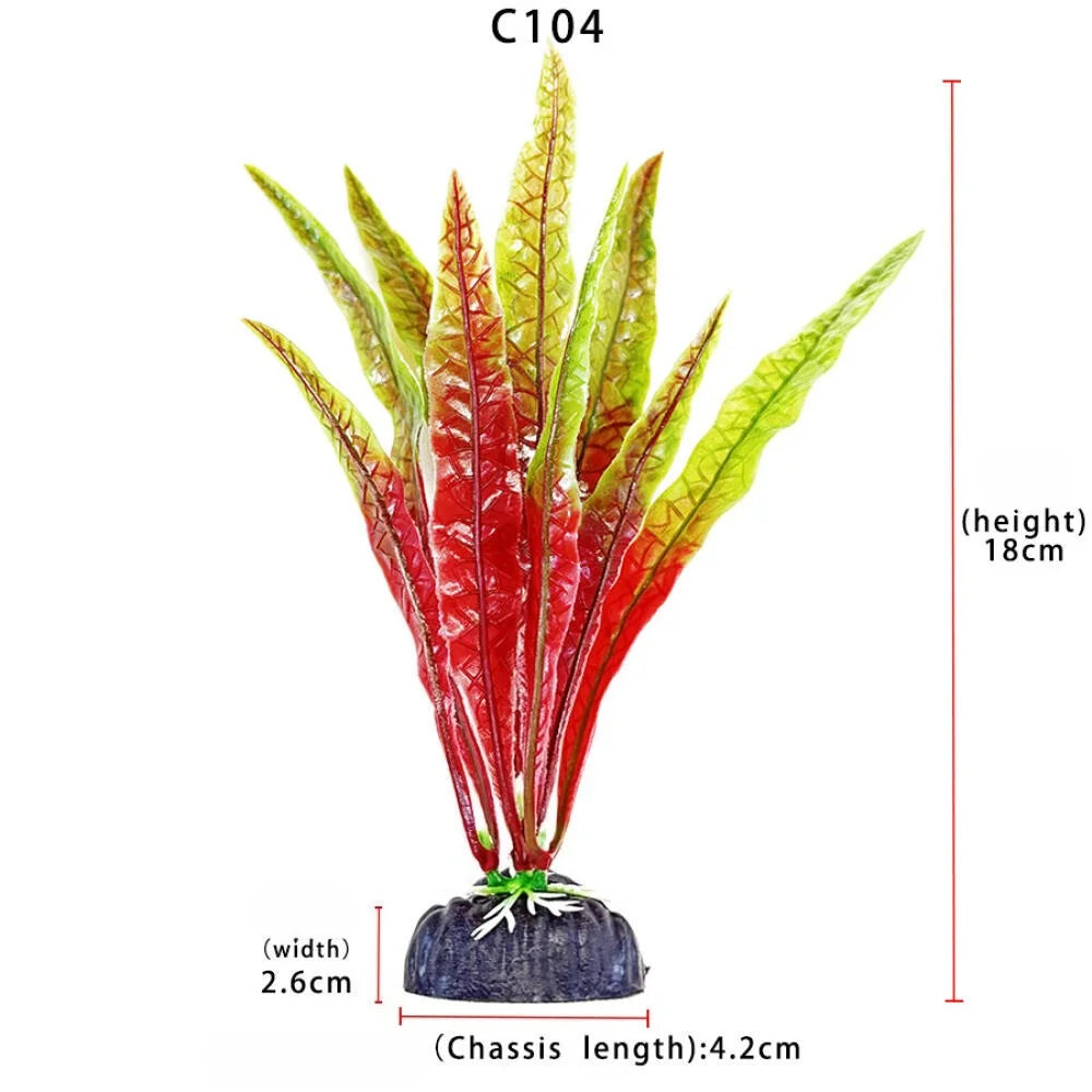 Artificial Plastic Aquarium Plants Seaweed, Realistic Landscape Ornament for Fish Tank Decor Aquarium Landscaping Accessories