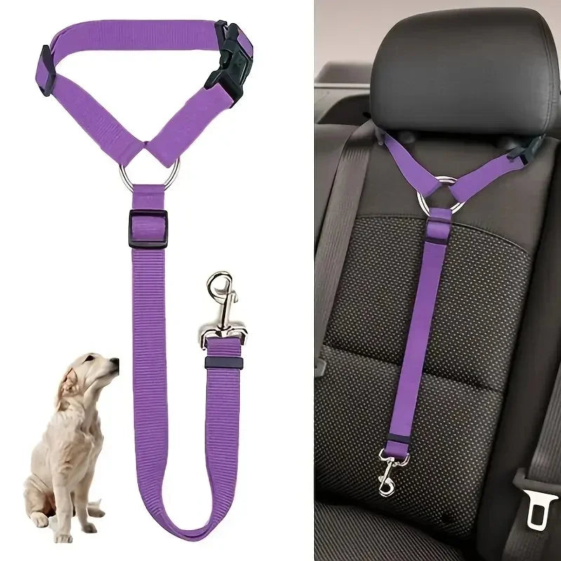 1PC Adjustable Pet Dog And Cat Seat Belt Safety Rope Car Headrest Restraint for Small Dogs Car Seat Belt Accessories