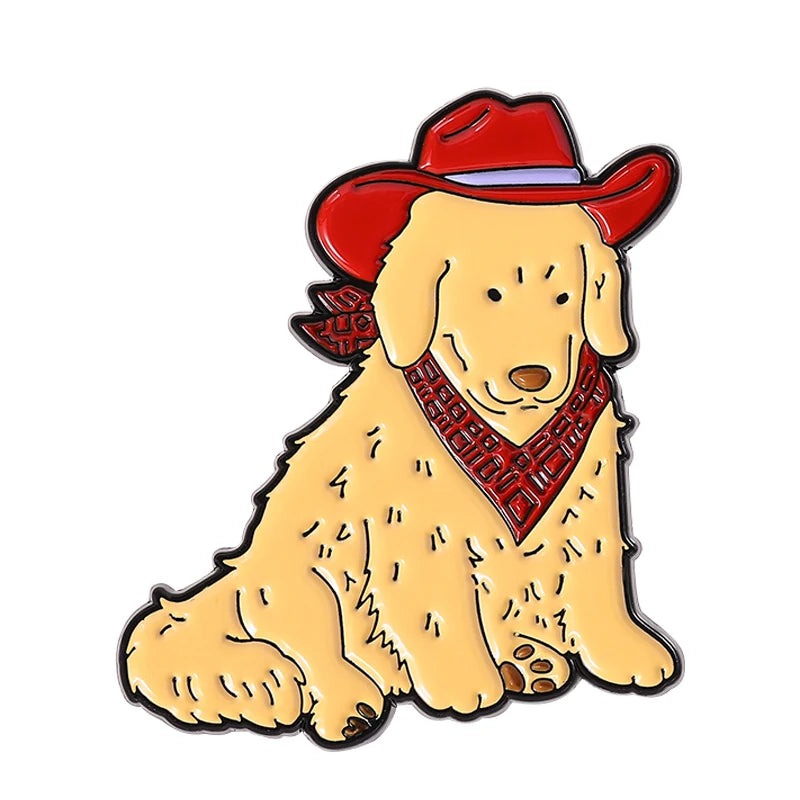 Cute Golden Retriever Border Collie Beagle Collie Enamel Pin Cartoon Pet Dog Animal Brooch Lapel Badge Jewelry Gifts For Friends
