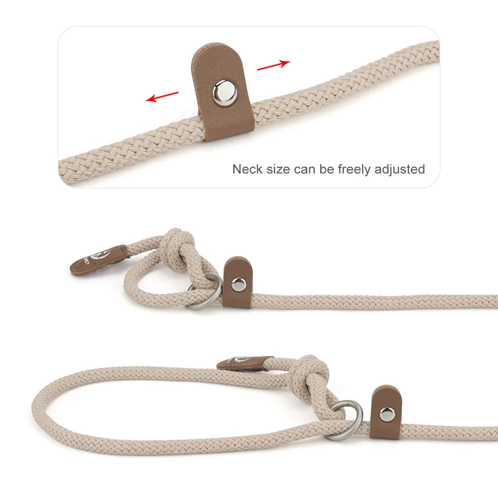Slip Lead Dog Leash,adjustable Slip Rope,Puppy Training Walking Controlling Lead,Slip Collar Pet Leashes for Small, Medium Dogs
