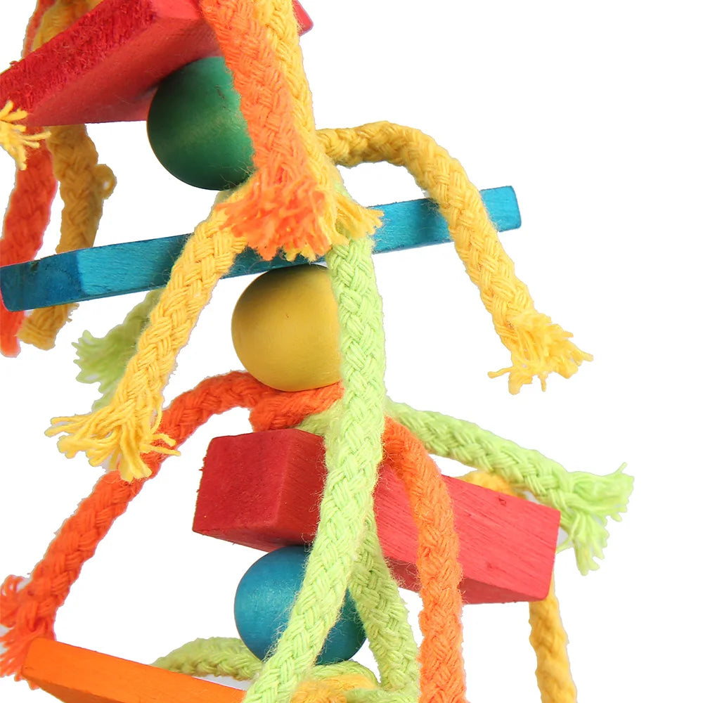 Natural Wood Parrot Bird Chew Toy For Beak Enrichment Safe Durable Parrot Toy For Indoor Play Non Toxic