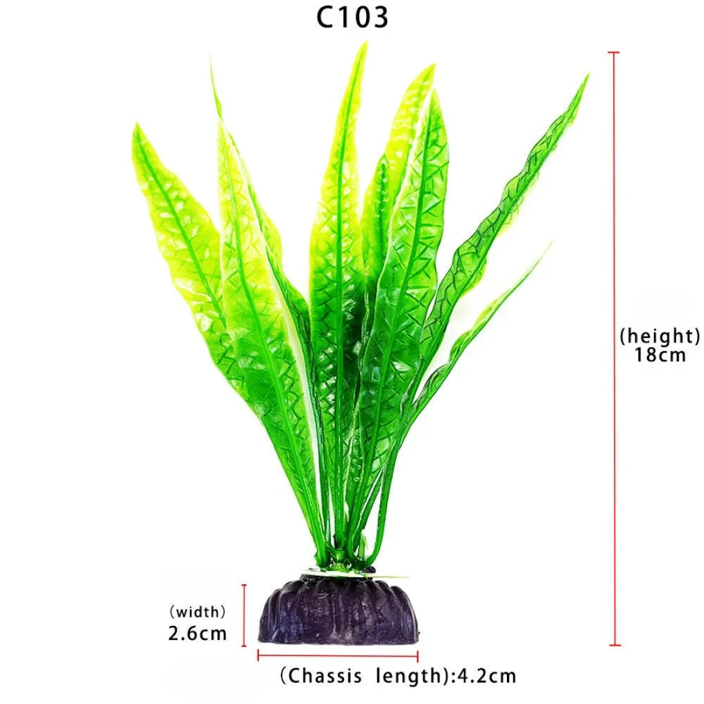Artificial Plastic Aquarium Plants Seaweed, Realistic Landscape Ornament for Fish Tank Decor Aquarium Landscaping Accessories