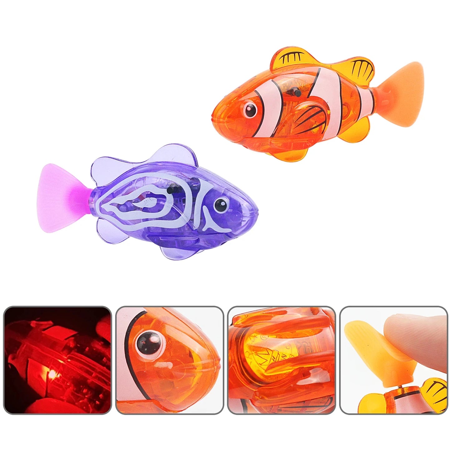 Luminous Kids Toys Electronic Swimming Fish Activated Glow Pet Toy for Kids & Cats, Bath/Pool Interactive Toy, Baby Shower Gift
