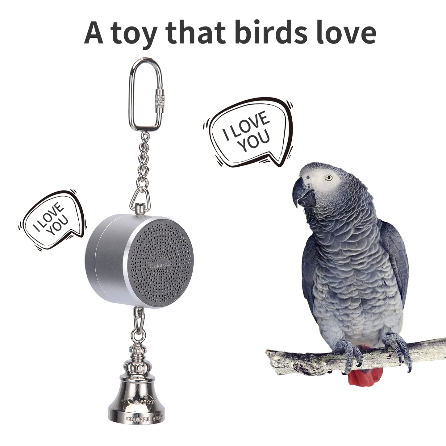 Parrot Toys to Teaching Training Bird Talking Coach Interactive Recording Playback Retell Electronic Voice Chewing Tearing  Bell