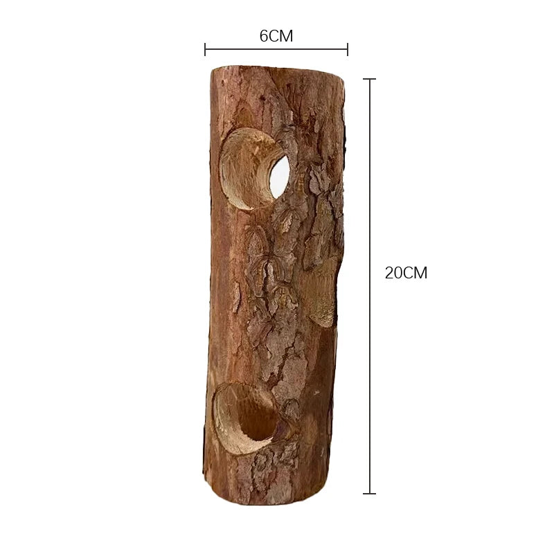 Hamster Natural Wooden Forest Hollow Tree Trunk Tunnel Tube Toy Tunnel Wood Hideout Pet Chew Toy For Small Animals Hamsters