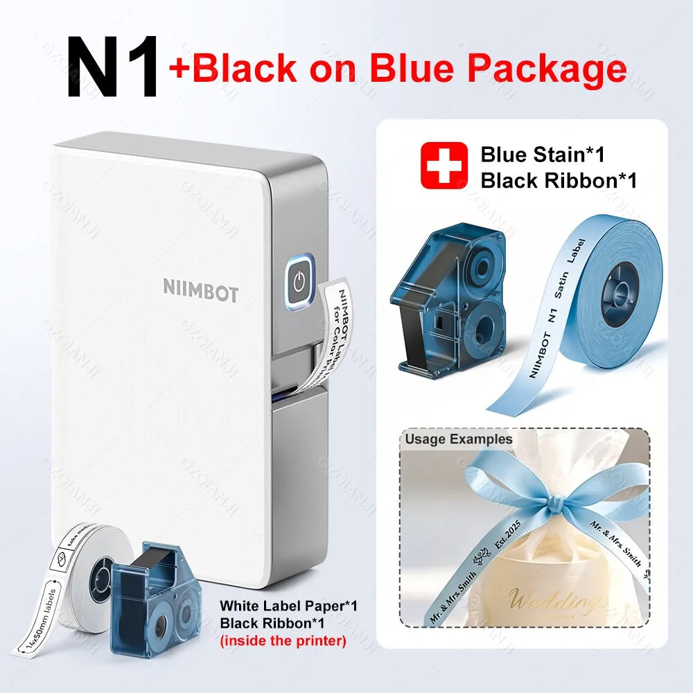 Niimbot N1 Mini Thermal Transfer Label Sticker Printer B18 Label Maker With Ribbon PET Papers For Jewelry Store Cable Cosmetics