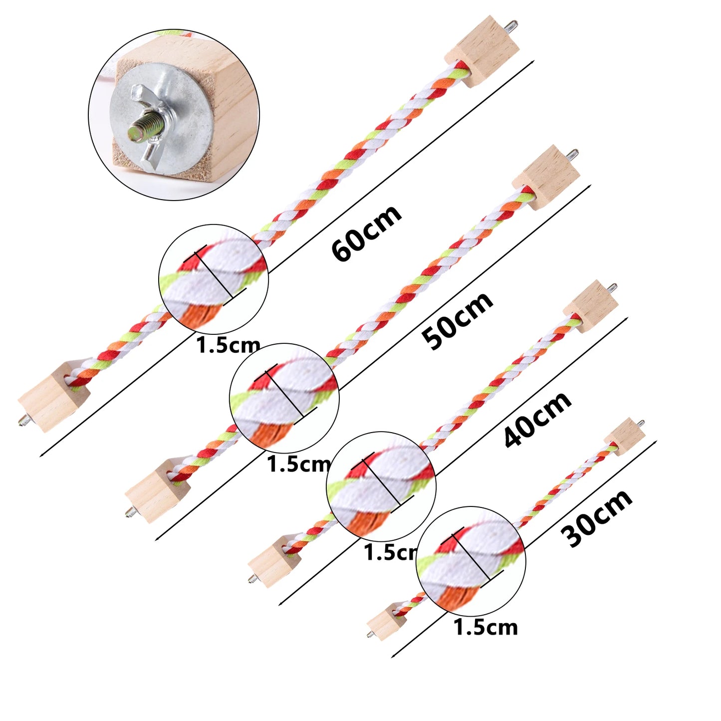 Cotton Rope Bird Toy Safe Chew Climb