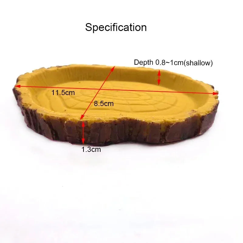 Pet Reptile Feeder Bowl Resin Aquarium Basin Food Water Pot Reptile Turtle Tortoise Scorpion Lizard Crabs Supplies Dropshipping