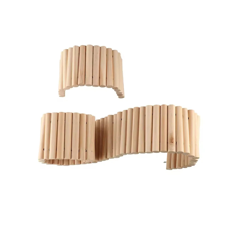 NatureNest Hamster Wooden Walls And Bridge Enrichment Natural Wood Texture Encourages Exploration And Nesting