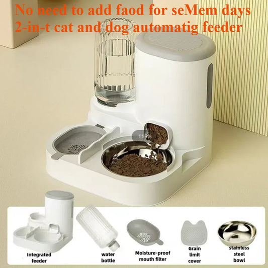 Automatic Cat Bowl Feeder & Water Dispenser
