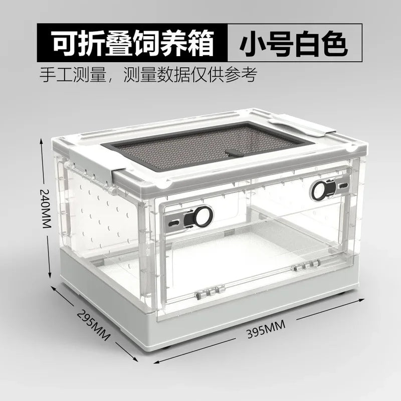 Transparent Reptile Breeding Enclosure Cage For Amphibians Bearded Dragon Plastic Feeding Box Habitat Box For Lizard