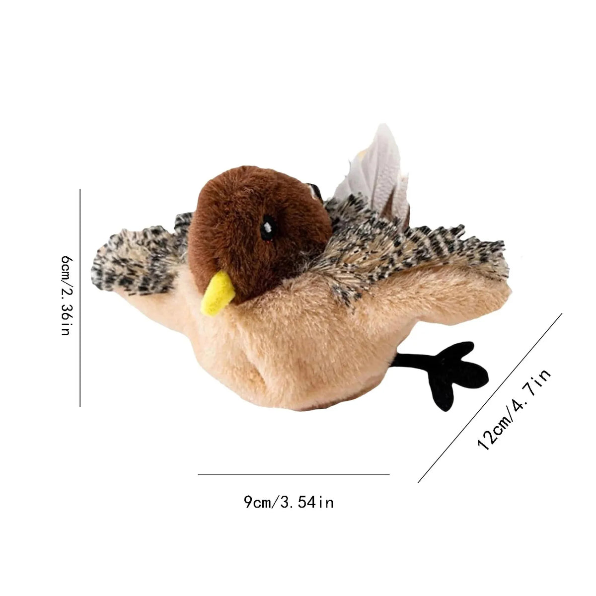 Interactive Cat Toys Flying Bird Cat Toy Flapping Wings Sparrow Toys Vivid Chirping Simulation Bird Interactive Cat Toy