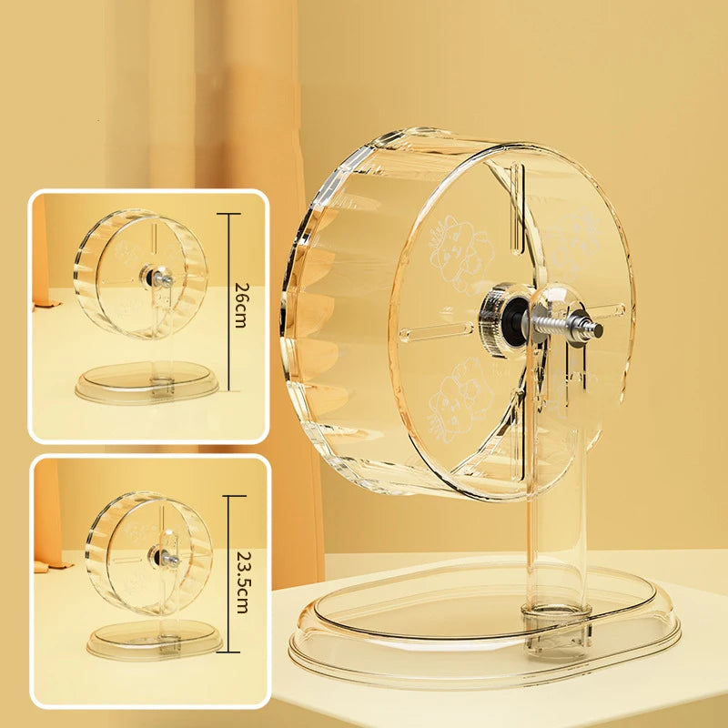 Hamster Cage Wheel Hamster Exercise Wheel Acrylic Transparent Prevent Slip Versatile Easy To Clean With Stand For Hamster Cage