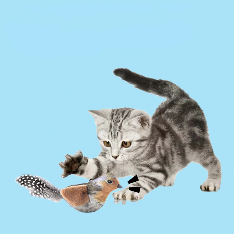 Plush simulated call bird cat toy cat self-sexual sound toy bird teasing cat sticks to resist biting pet toy