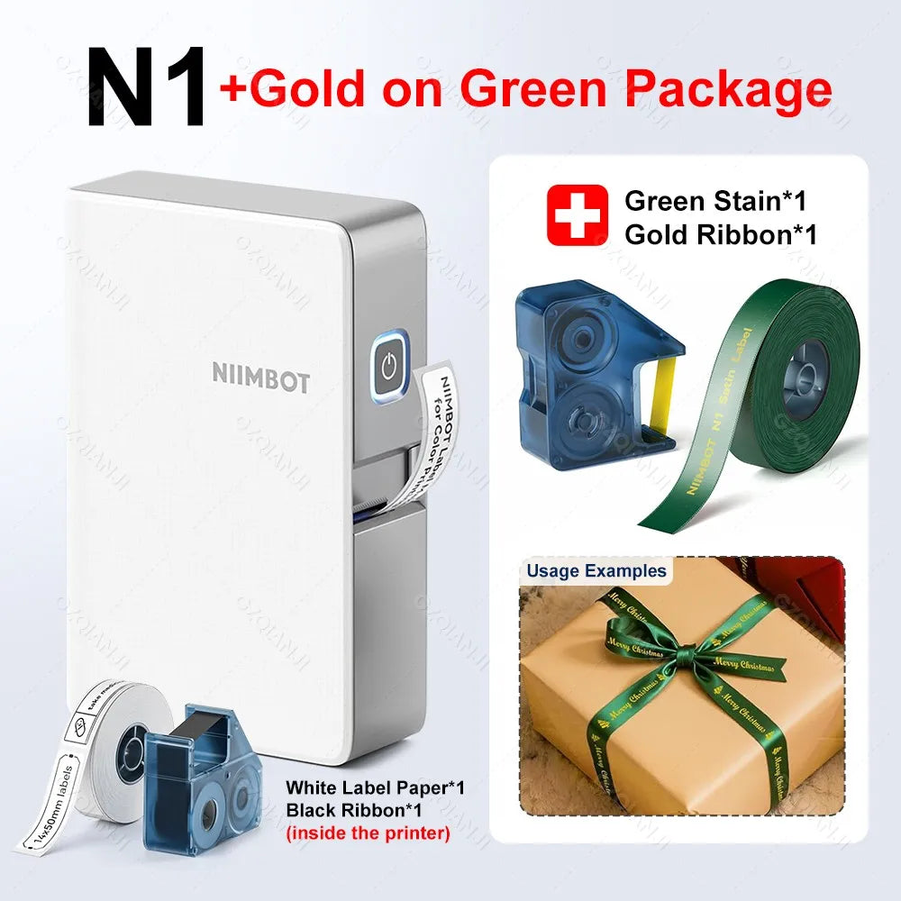 Niimbot N1 Mini Thermal Transfer Label Sticker Printer B18 Label Maker With Ribbon PET Papers For Jewelry Store Cable Cosmetics