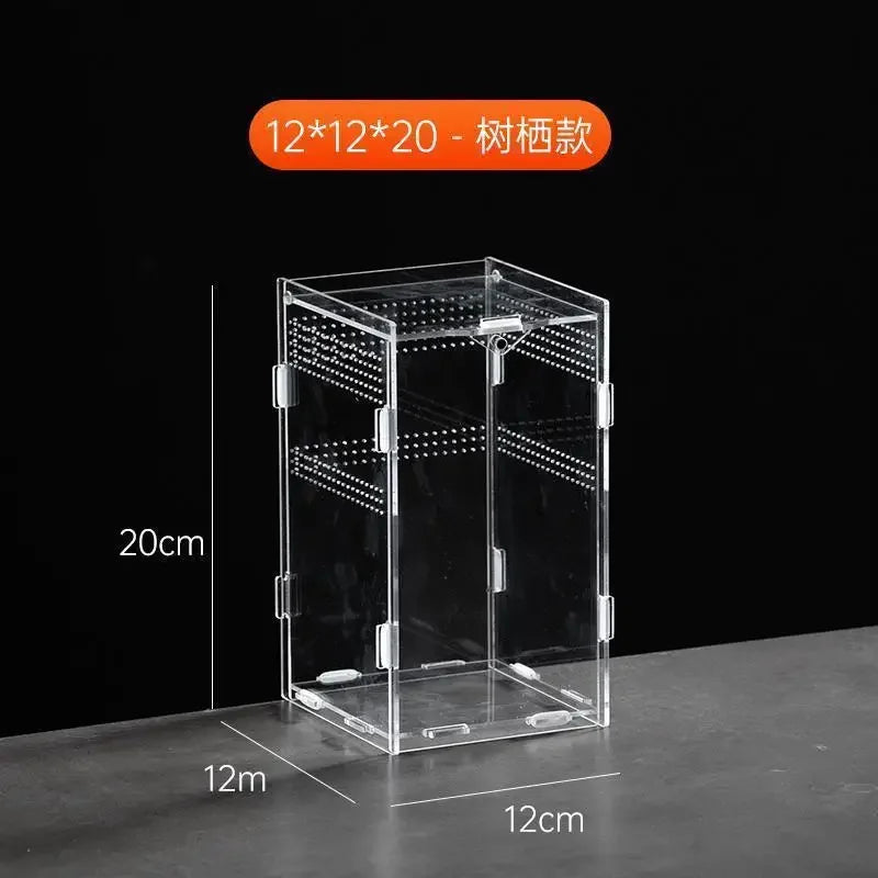 Reptile Terrarium Habitat Breeding Box Acrylic Transparent Reptiles Cage Nano Arboreal Tarantula Enclosure Dearded Dragon 파충류