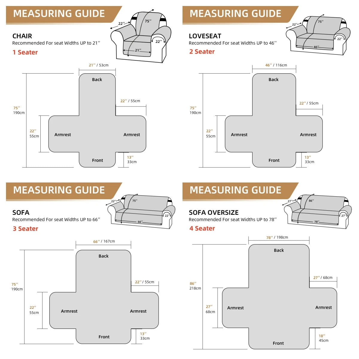 1pc Waterproof Sofa Cover Quilted Anti-wear Couch Covers for Dog Pet Kids Recliner Armchair Furniture 1/2/3/4 Seater Protect