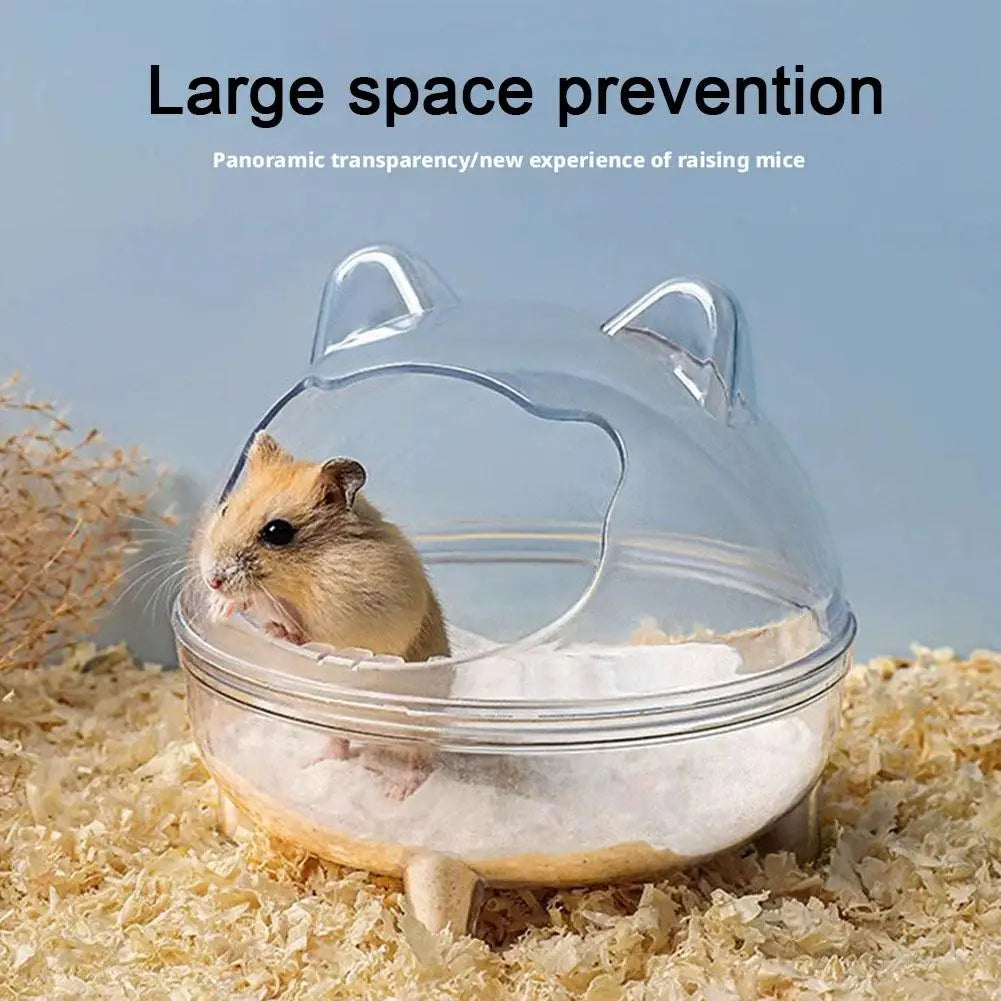 Hamster Toilet Chinchilla Bath House Golden Bear Bathroom Fully Transparent Field Of View Anti-spill for Gerbil Other Small Hams