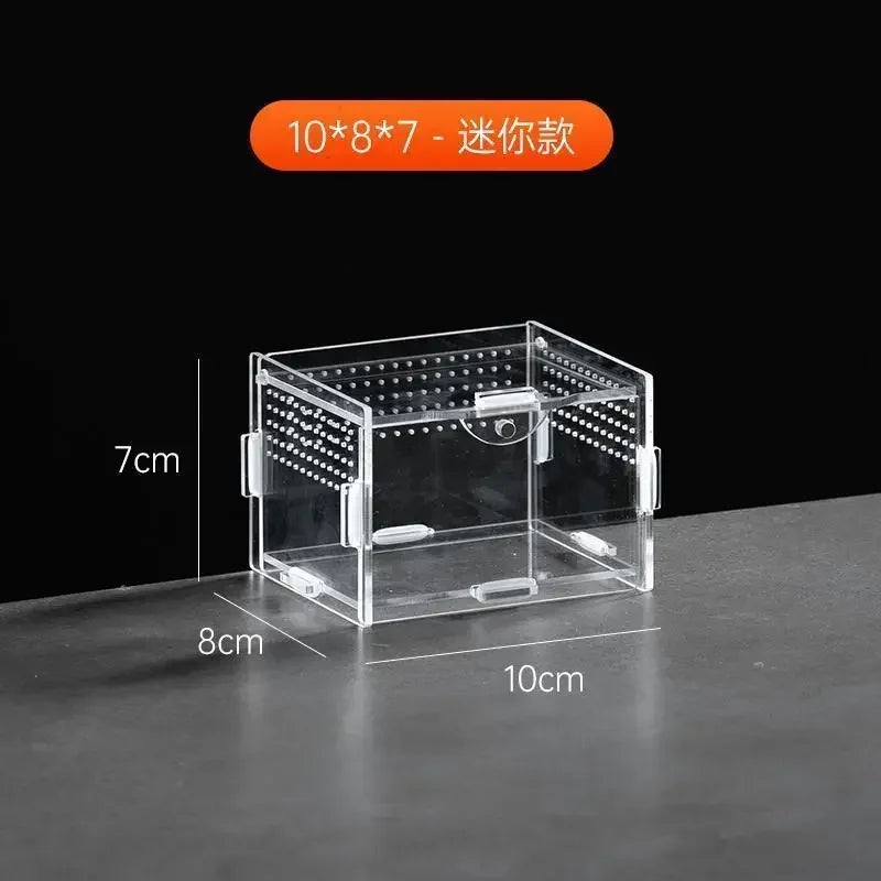 Reptile Terrarium Habitat Breeding Box Acrylic Transparent Reptiles Cage Nano Arboreal Tarantula Enclosure Dearded Dragon 파충류