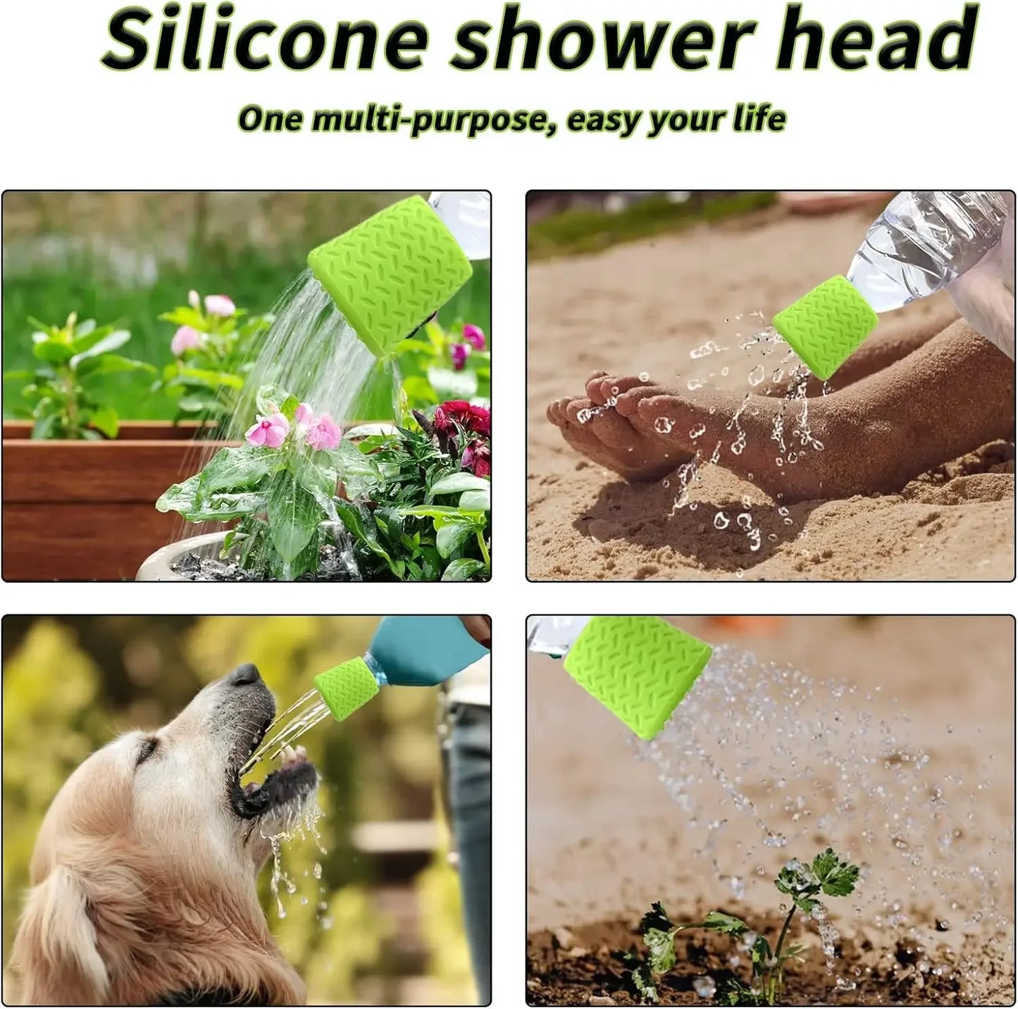 Pet Shower Silicone Portable Pet Shower Head Outdoor Cat and Dog Shower Cleaning Supplies Portable Pet Shower Watering plants