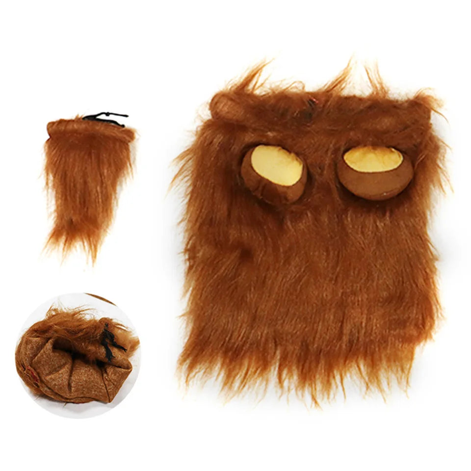 NONOR Cute Pet Dog Cosplay Clothes  Costume Lion Mane Winter Warm Pet for Large Dogs  Party Decoration with Ear Pet Accessories