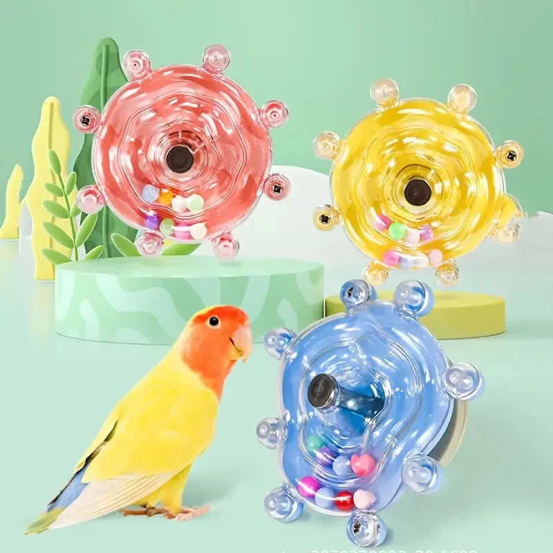 Interactive Parrot Toy Bird Cage Toy for Parrots Rotating Treat Dispenser,  for Mental Stimulation and Entertainment
