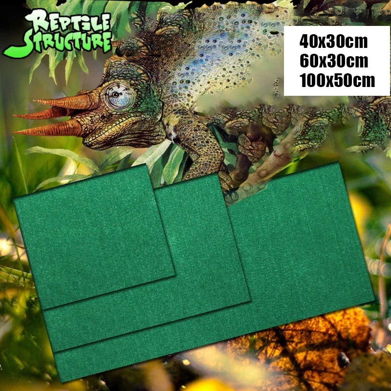Reptile Carpet Pet Crawling Mat Water-absorbing Moisturizing Landscape Mat Terrarium Tank for Lizard Turtle Snake Chameleon