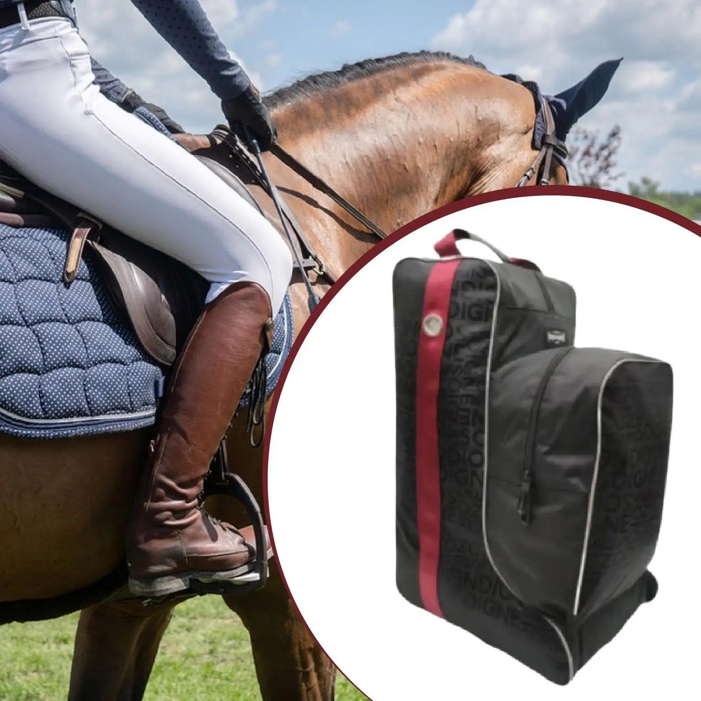 Title (SEO, ≤40 chars): Equestrian Tall Boot Bag Waterproof