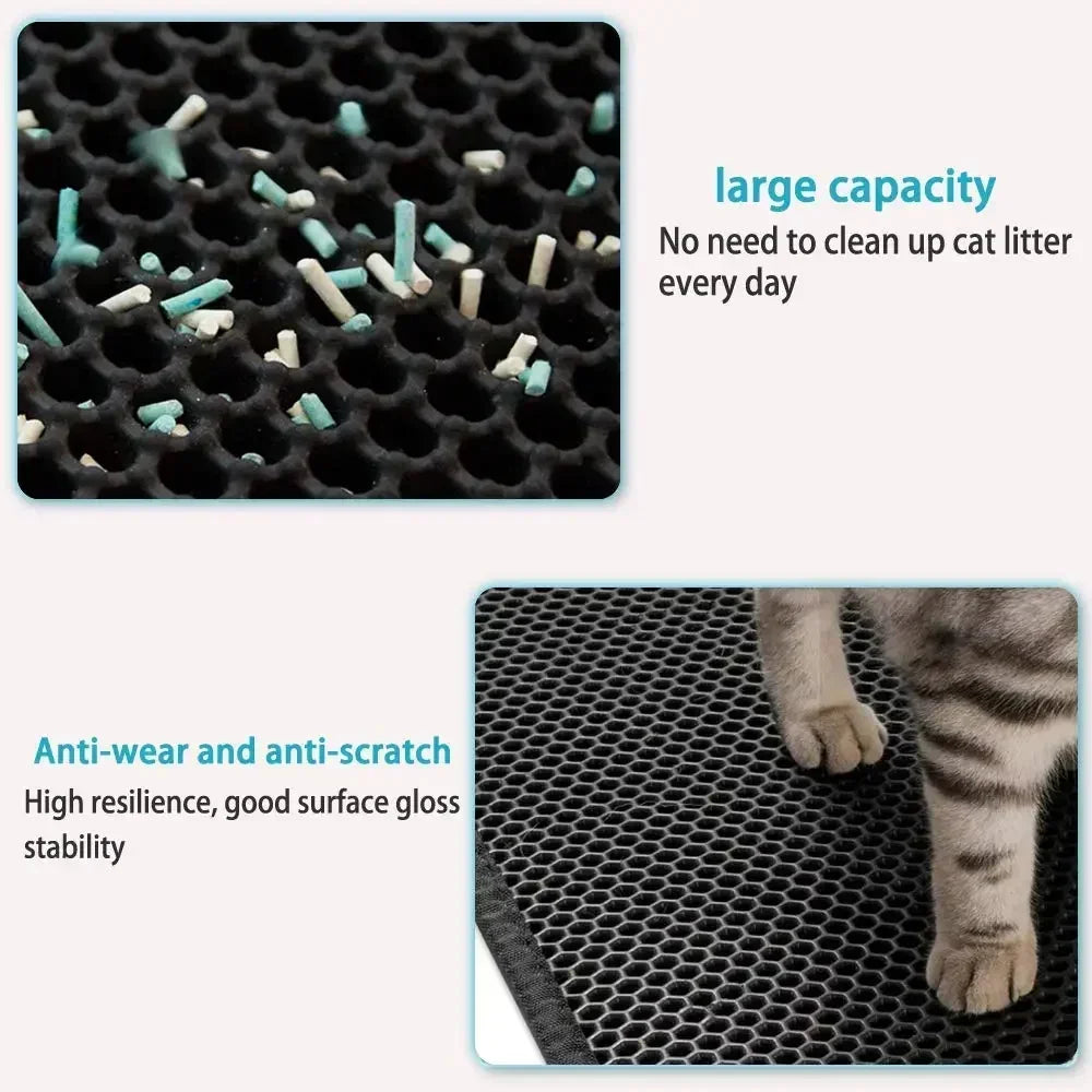Waterproof Double Layer Cat Litter Mat Nonslip Washable Pet Box Mat For Cat Toilet And Sand Cleanup