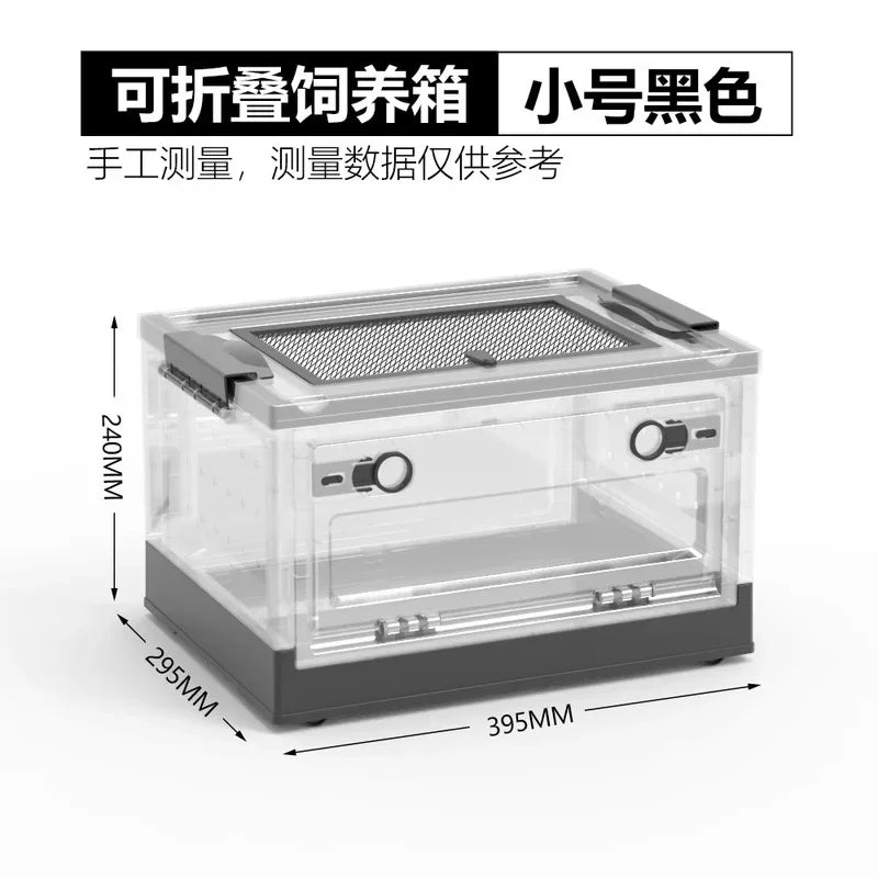 Transparent Reptile Breeding Enclosure Cage For Amphibians Bearded Dragon Plastic Feeding Box Habitat Box For Lizard
