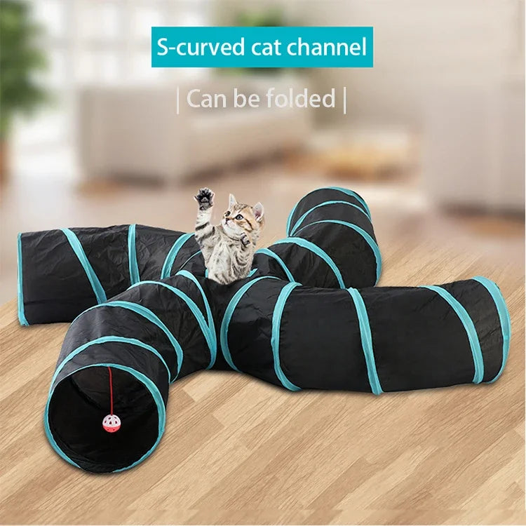 S Shape Pet Cat Tunnel Tube Funny Toys for Cats Foldable Cat Toys Interactive Rabbit Play Games Kitty Tunnel Chat Pet Product