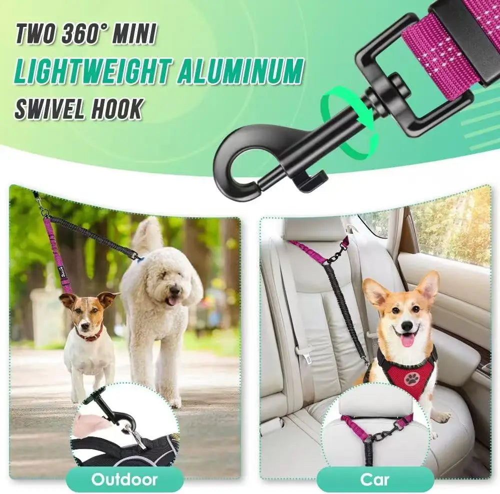 Title (SEO, ≤60 chars): Dual Dog Leash Attachment Elastic Coupler For Two Dogs