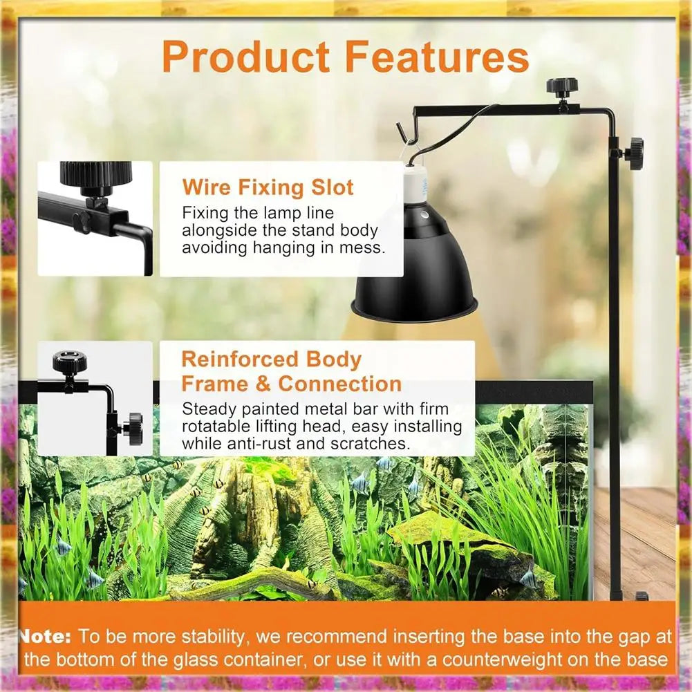 【AB07 Price 】Reptile Lamp Stand Adjustable Metal Floor Lamps Reptile Reptile Tank Heating Light Support For Bearded Dragon Snake