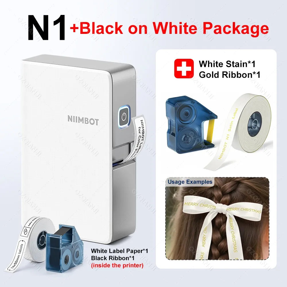 Niimbot N1 Mini Thermal Transfer Label Sticker Printer B18 Label Maker With Ribbon PET Papers For Jewelry Store Cable Cosmetics