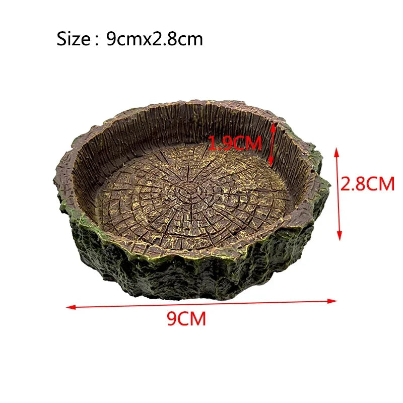 Pet Reptile Feeder Bowl Resin Aquarium Basin Food Water Pot Reptile Turtle Tortoise Scorpion Lizard Crabs Supplies Dropshipping