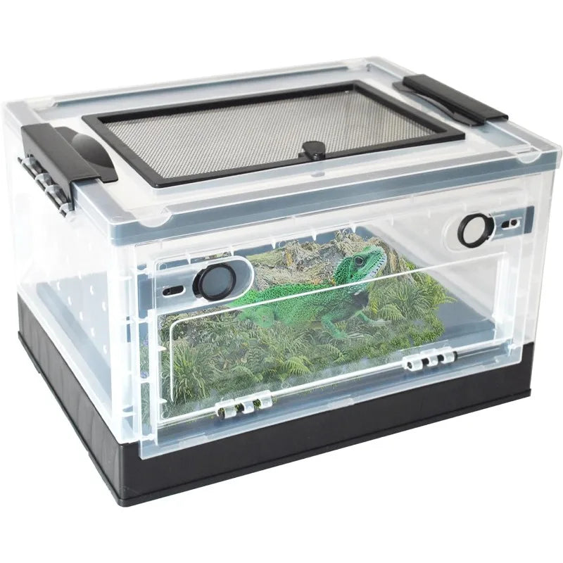 Transparent Reptile Breeding Enclosure Cage For Amphibians Bearded Dragon Plastic Feeding Box Habitat Box For Lizard