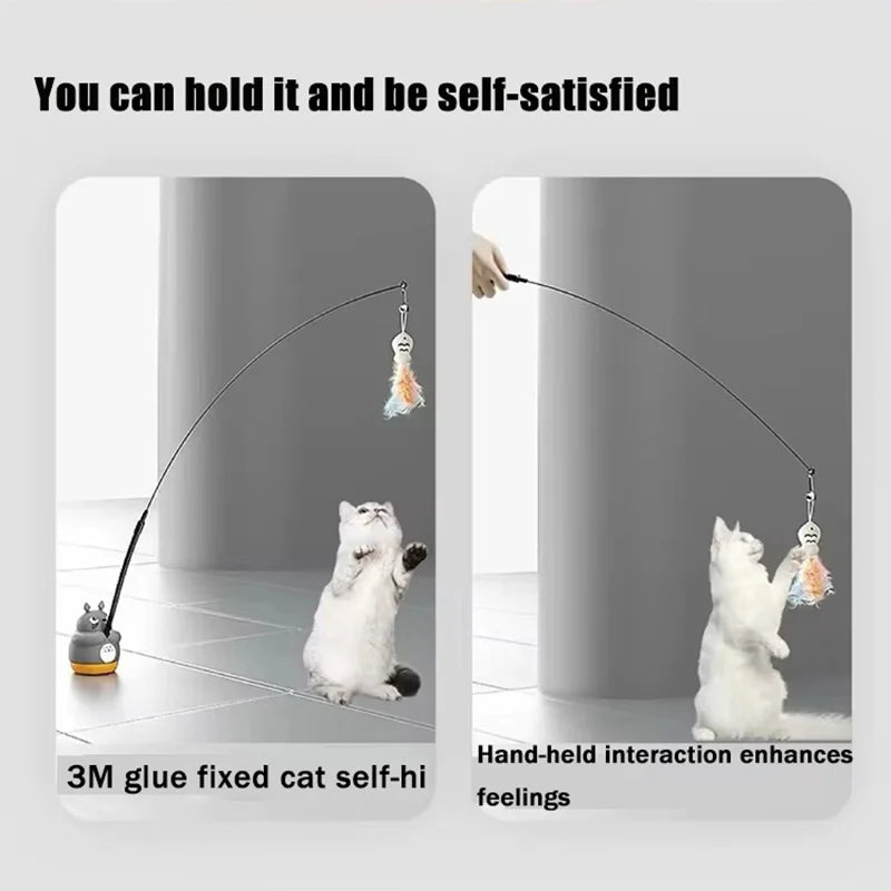 Cat Teaser Wand Steel Wire Dragon Cat Toy With Bell Fish Interactive Bite Resistant Durable Self Amusing Pet Toy For Cats
