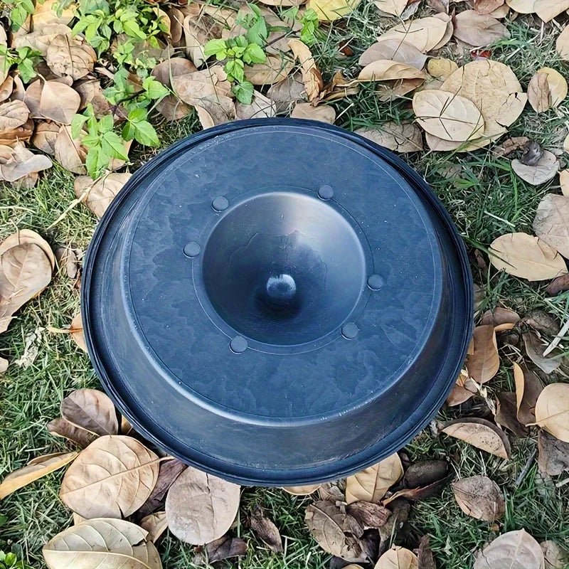 1Pc Durable Plastic Poultry Feeder, Suitable for Chickens, Ducks, and Geese - Non-Electric, Easy-To-Clean Round Feeding Trough with Safety Cover, Suitable for Farm and Backyard Poultry Feeding, Non-Tip-Over Poultry Feeding Tr