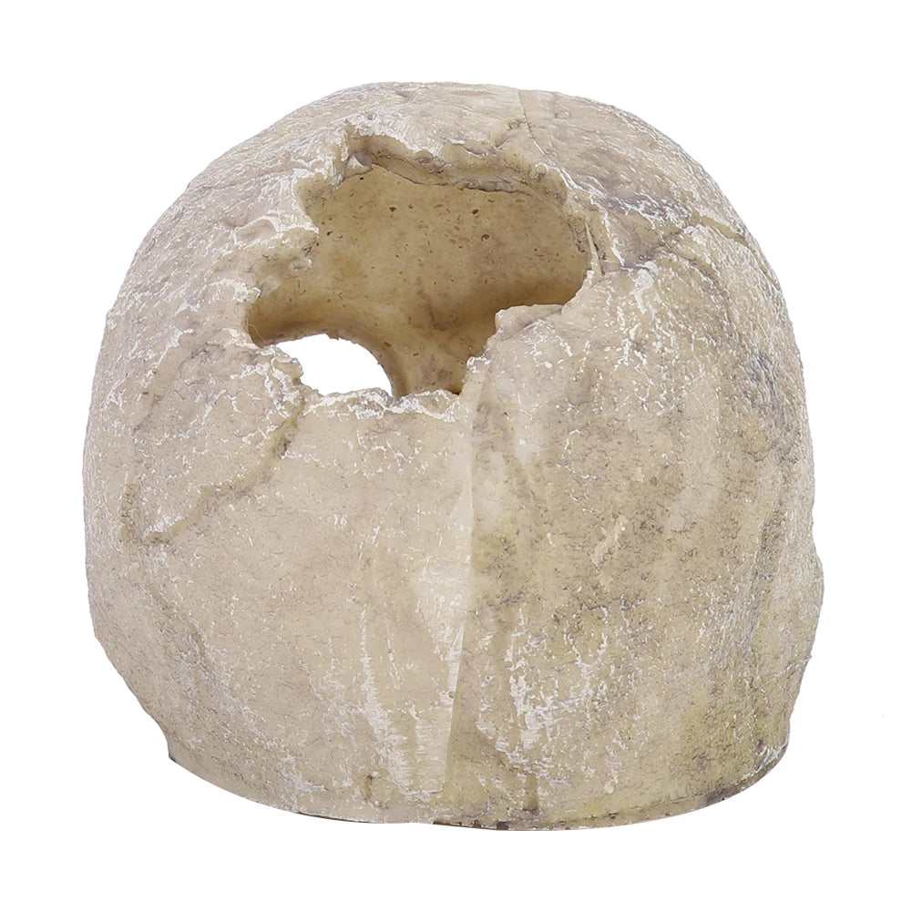 TOPINCN Skull Hideout Resin Statue Reptile Cave Decor