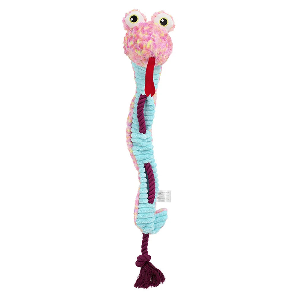 Plush Rope Knot Sound Squeak Dog Toy Cartoon Crocodile Snake Lizard Chew Pet Toy