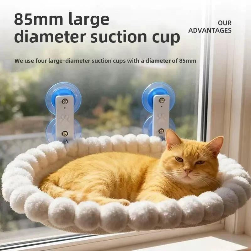 Large Wide Cat Window Bed Suction Cup Hanging Hammock for Cats Sunbathing Balcony Indoor Cat Furniture Pet Supplies