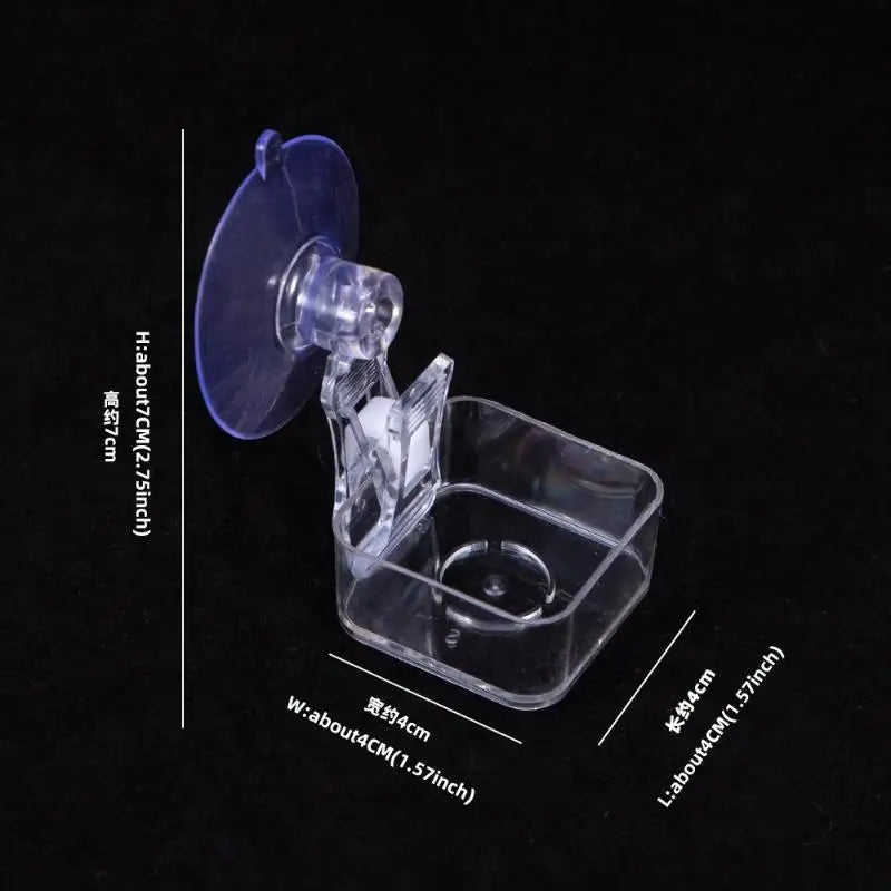 Reptile Water Food Bowl Suction Cup Food Tray Gecko Reptile Lizards Spider Tree Frogs Feeder Habitat Decoration Pet Supplies