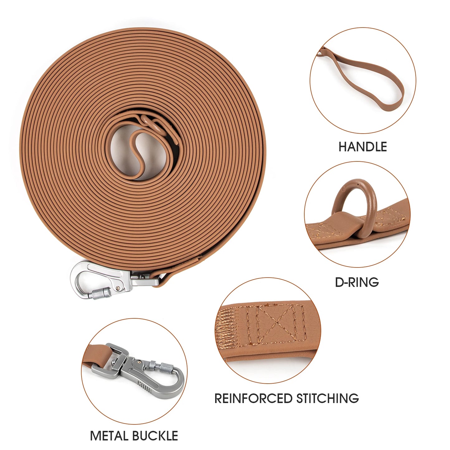 Rubber Long Dog Leash 2M 3M 5M 10M