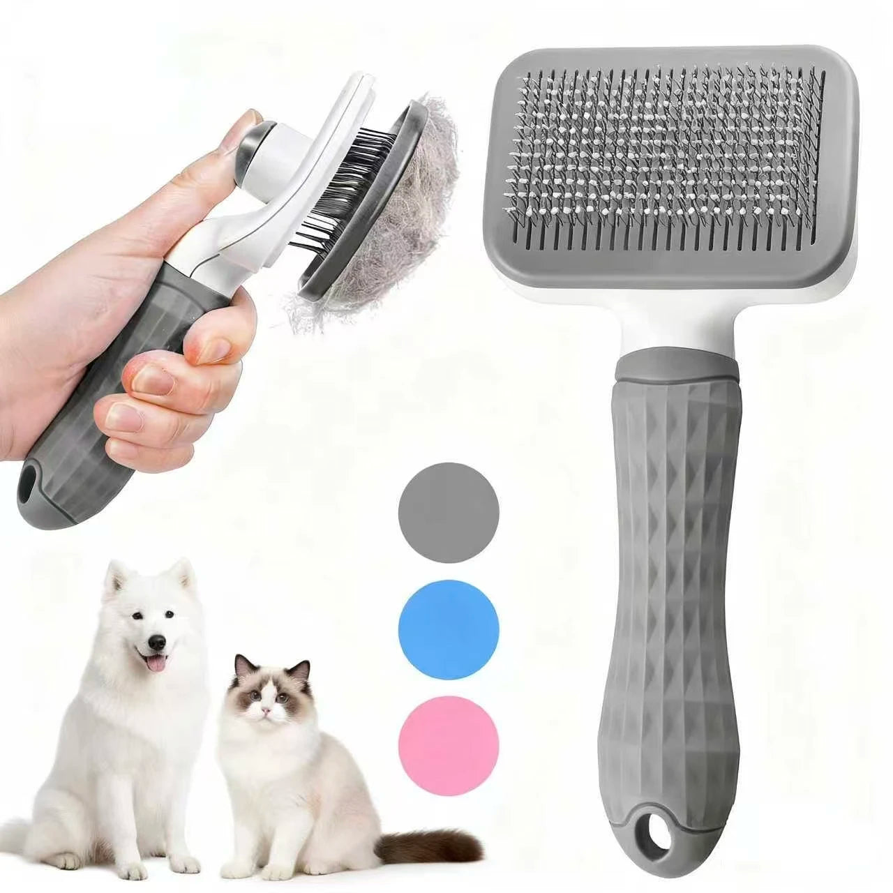 Self-cleaning Pet Hair Remove Comb Cat Slicker Brush Pet Hair Removal Comb For Dogs Cats Grooming Tools Combs Dogs Accessories