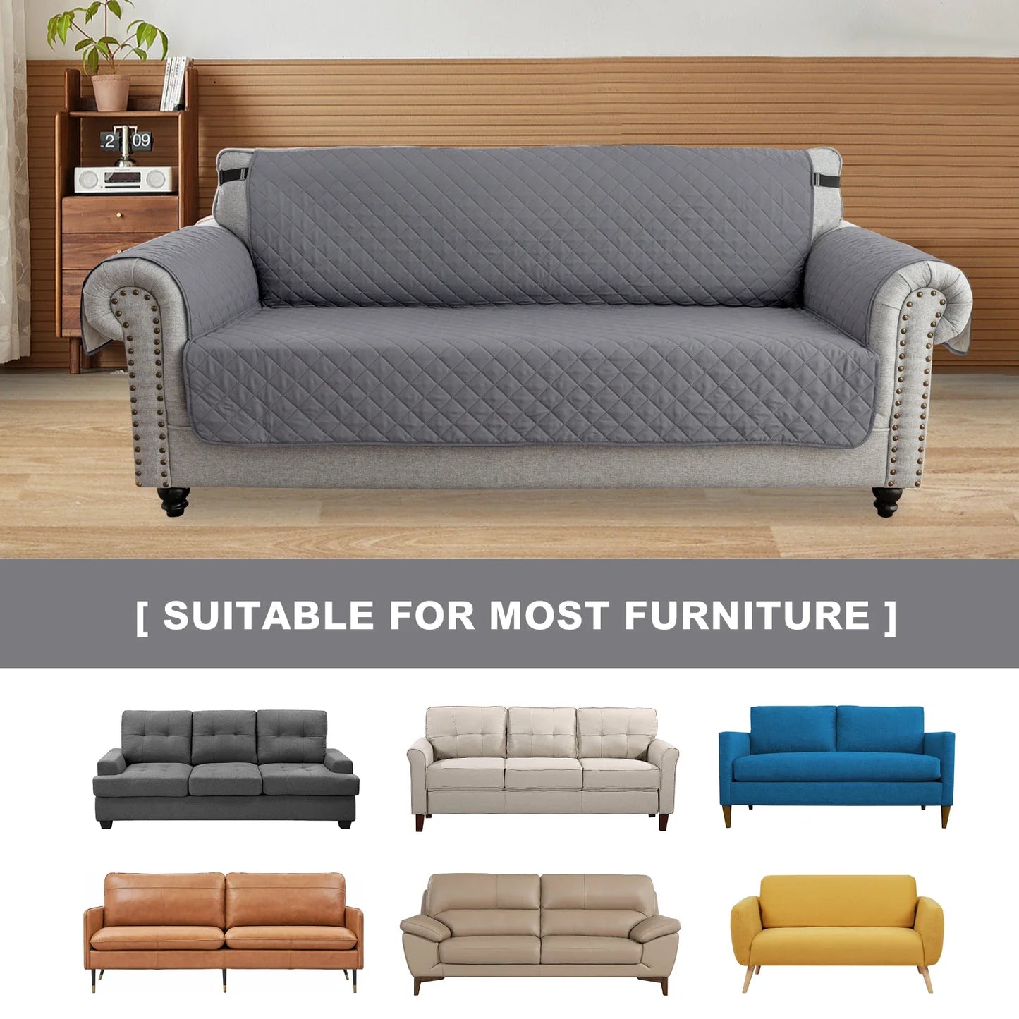 1pc Waterproof Sofa Cover Quilted Anti-wear Couch Covers for Dog Pet Kids Recliner Armchair Furniture 1/2/3/4 Seater Protect