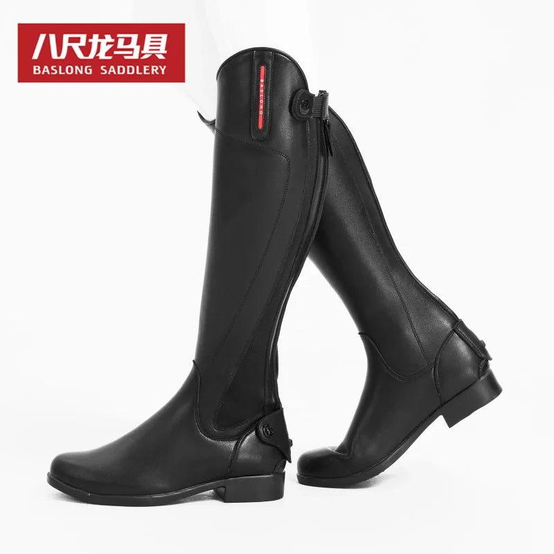 Baslong Equestrian Tall Boots 2026 Spring Equestrian Tall Boots for Women Men Genuine Leather Professional Equestrian Equipment