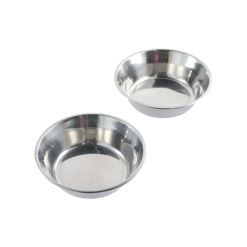 Pet Supplies Large Capacity Dog Bowl Stainless Steel Non-rust Cat Water Feeder Bowls Silver Cat Feeder Puppy
