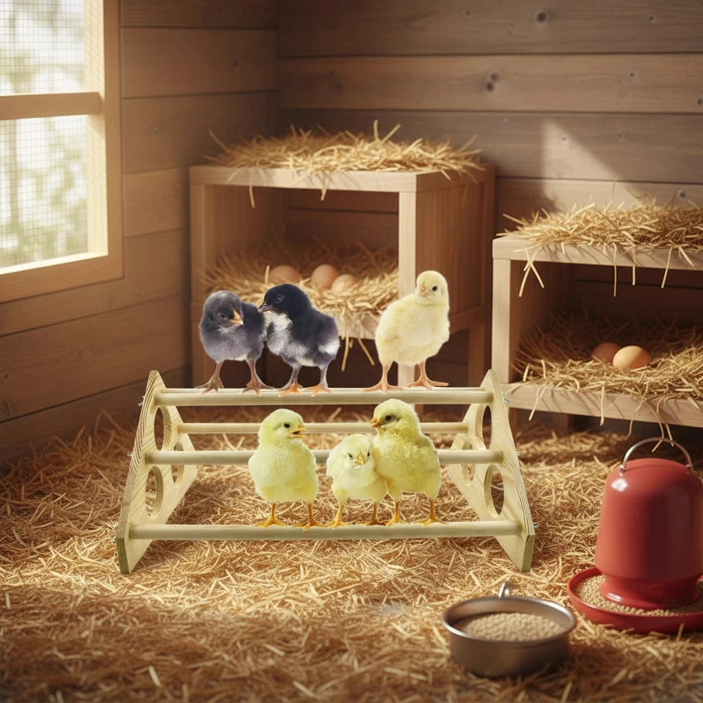 Poultry Ducks Wooden Ladder  Trainning Roosting Bird Stand Parrot Swing Chicken Perch Chick Roost Bar