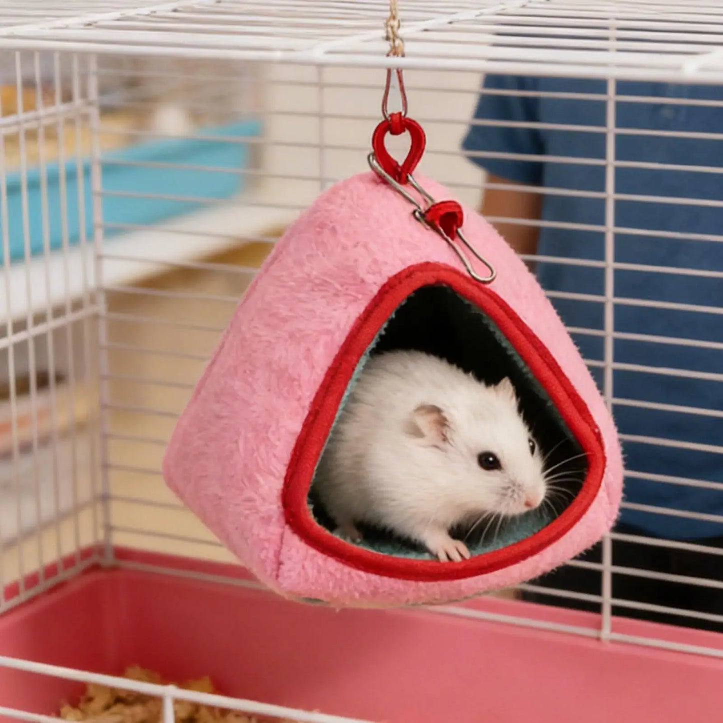 Hamster Hanging Nest Warm Semi-Enclosed Scratch-Resistant Hamster House Hammock Hamster Cage Deco For Golden Hamster