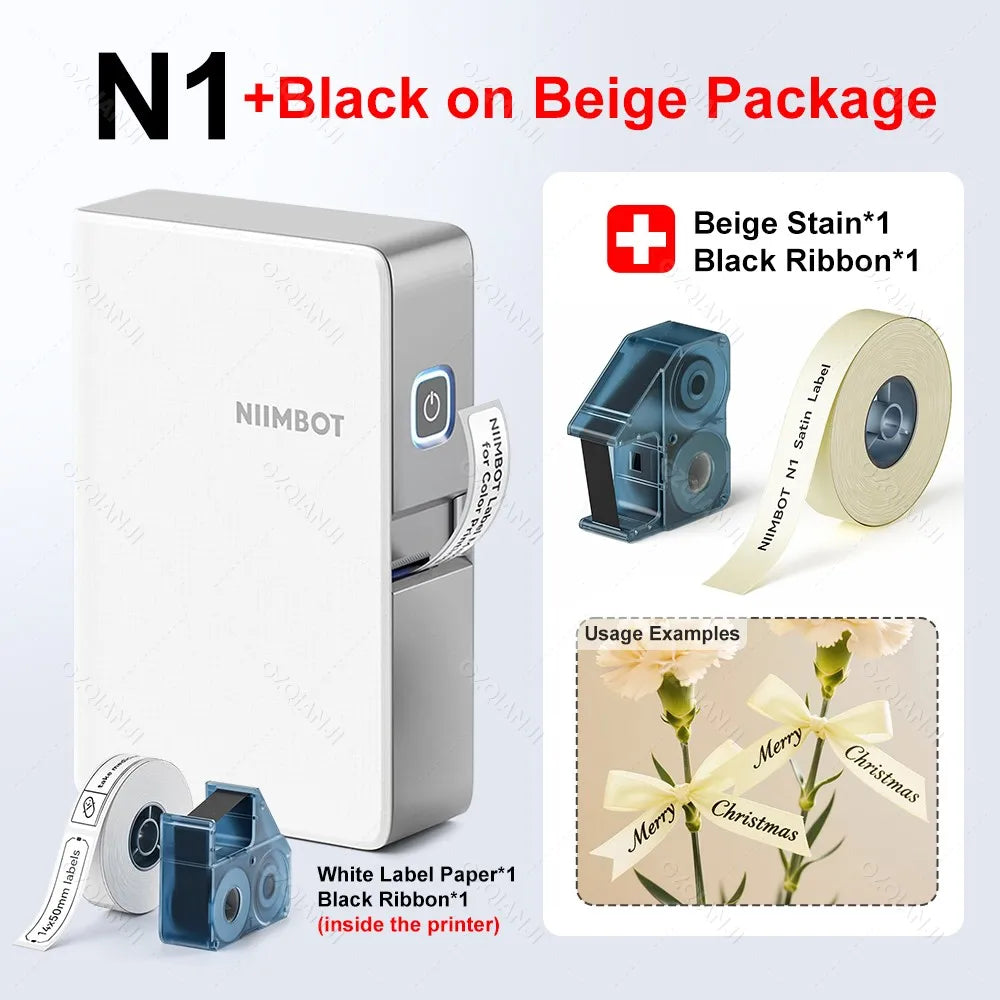 Niimbot N1 Mini Thermal Transfer Label Sticker Printer B18 Label Maker With Ribbon PET Papers For Jewelry Store Cable Cosmetics